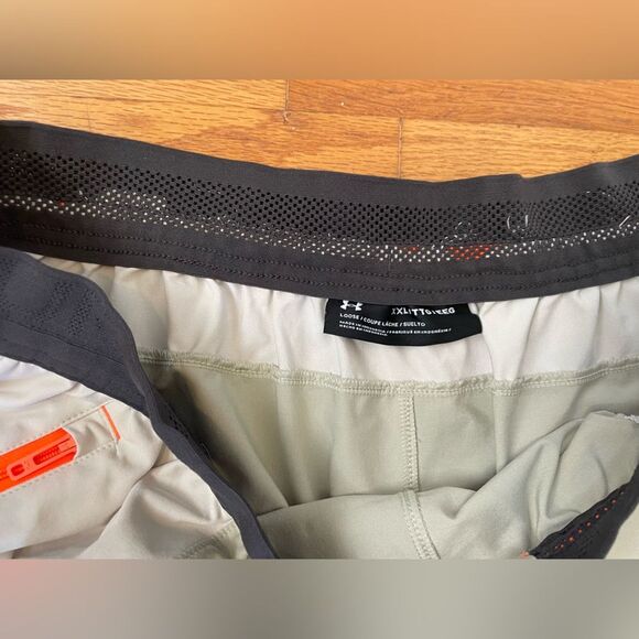 UNDER ARMOUR MENS TERRAIN WOVEN SHORTS Stone/ Khaki Base/ Black SIZE 2x - Picture 7 of 10